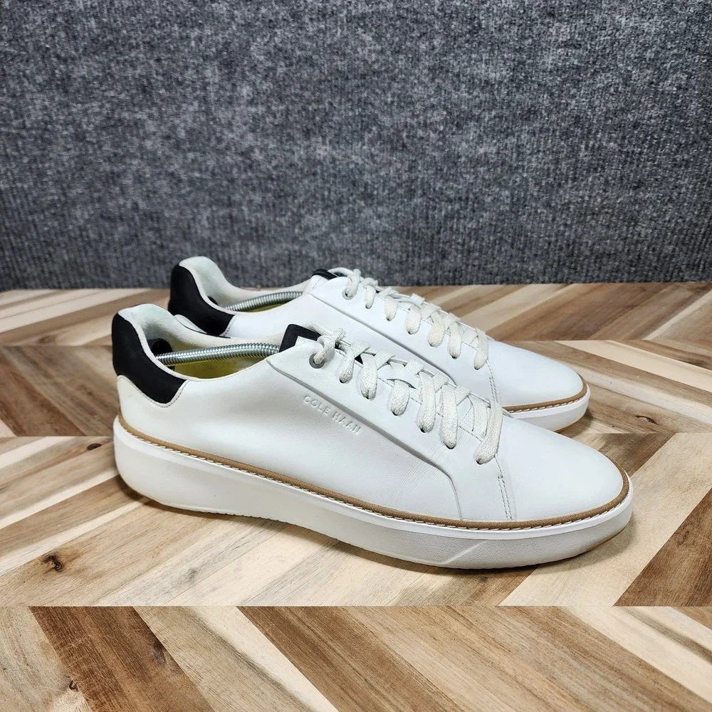 Cole Haan GrandPro Topspin Mens 12  White Leather Sneakers Shoes C34226